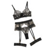 Women's Four-piece Embroidered Sexy See-through Underwear - Image 5
