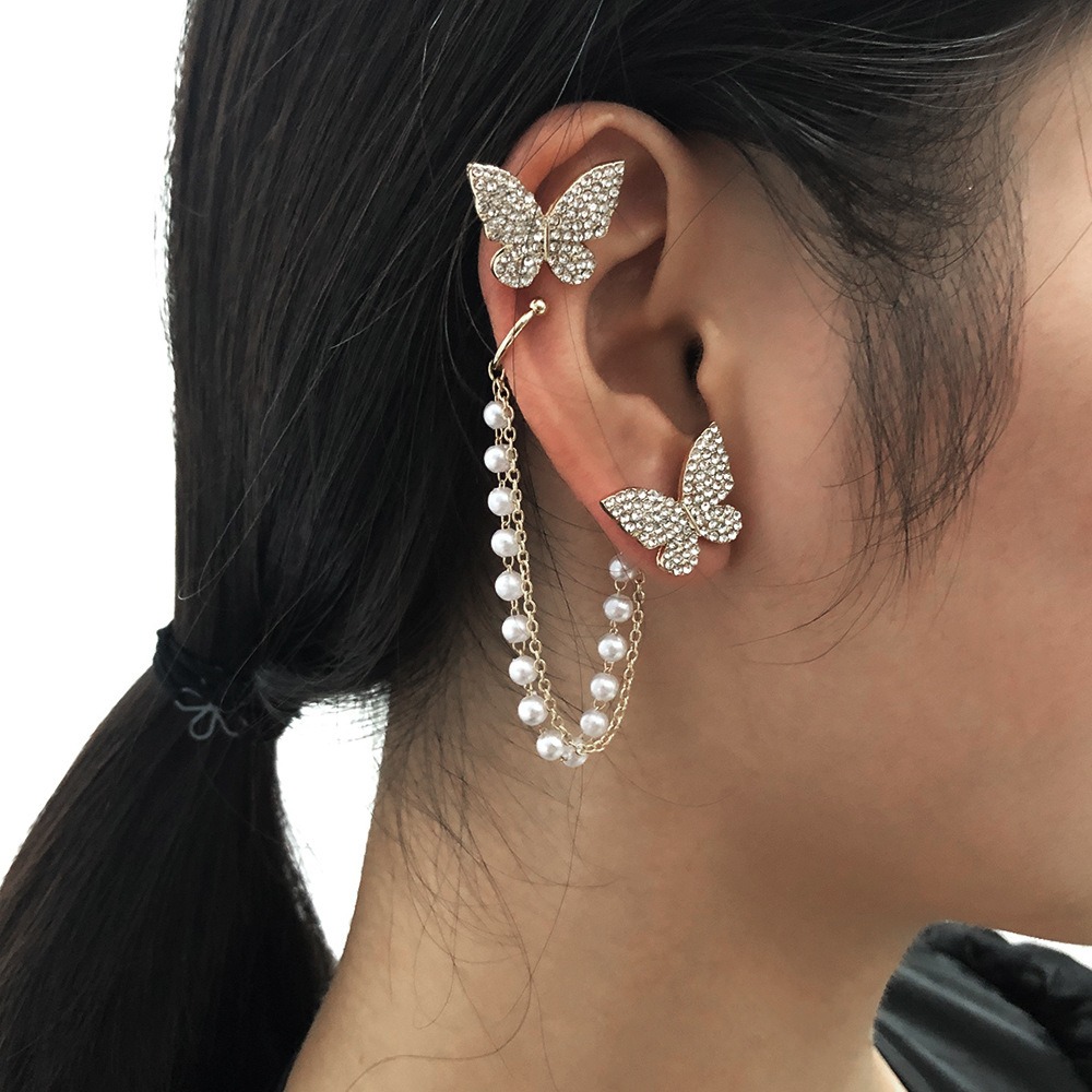 Sweet Pearl Butterfly Earrings - Image 2