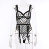 Mesh See-through Underwear Metal Chain Set - Image 3