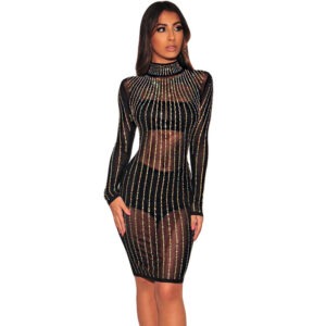 Grid Skinny Hip Skirt