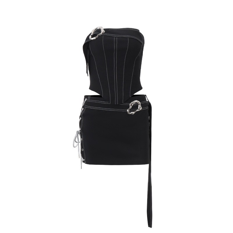 Tube Top Irregularly Slimming Slim Fit Street Tight Skirt Suit - Image 4