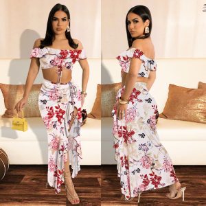 Tube Top One-shoulder  Dew Belly Two-piece Set