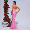 Wrapped Chest Off-neck Sheath Sequined Banquet Fishtail Evening Dress - Image 6