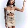 2023 Women's Slim Summer French Hollow Three-dimensional Halter Neck Tube Top Dress - Image 8