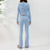 Hoodie Suit Women Leisure Sexy Zip Long Sleeve Sweater And High Waist Long Pants Set - Image 9
