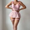 Pure Desire Sheer Mesh Slit Pajamas Underwear For Women - Image 4