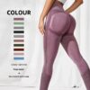 Seamless Dot Peach Hip Yoga Hip Lifting Skinny Workout Pants - Image 6