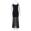 Cocktail Party Dinner High Mesh Double-layer U-collar Sling Slim Fit Dress - Image 6