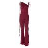 Female Fashionable With Side-slit Slim Fit Bodysuit - Image 3