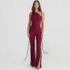 Female Fashionable With Side-slit Slim Fit Bodysuit - Image 2