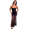 Cocktail Party Dinner High Mesh Double-layer U-collar Sling Slim Fit Dress - Image 3