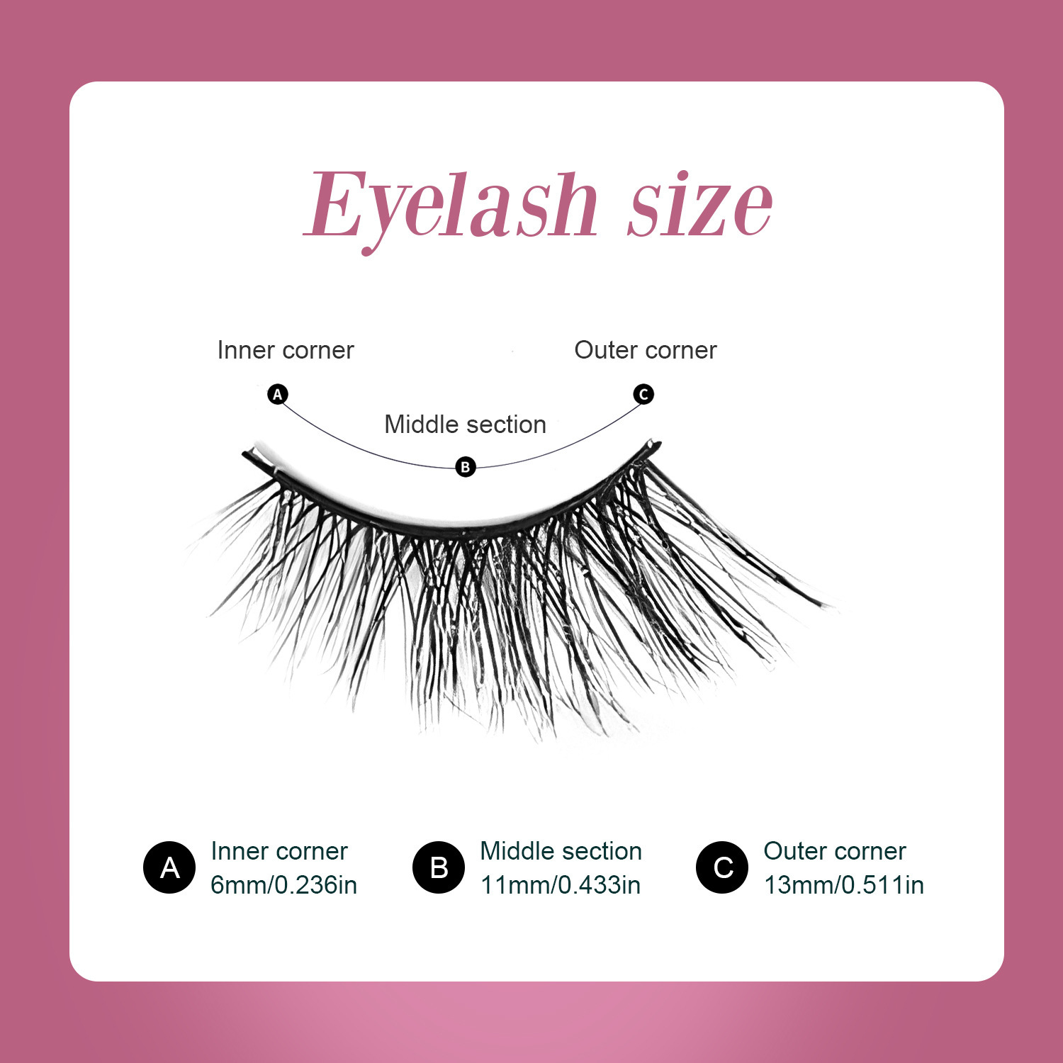 Natural Lashes Wispy Lashes Natural Look False Eyelashes Natural Flared Eyelashes False Eye Lashes Soft Fluffy Lashes 7 Pairs 6mm Gradual 13mm Cat's Eye Transparent Stem Eye Tail Elongated Half Eye Na - Image 3
