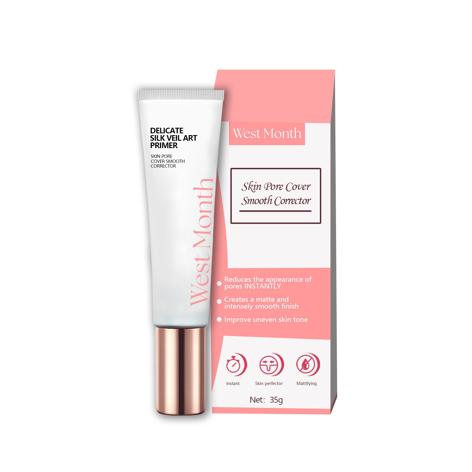 Invisible Pores Make-up Primer Natural Lightweight Brightening Skin Color - Image 3