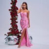 Wrapped Chest Off-neck Sheath Sequined Banquet Fishtail Evening Dress - Image 3