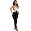Summer Women's Backless Contrast Color High Waist Tight Slimming One-piece Trousers - Image 4