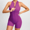Zippered Yoga Fitness Shorts Jumpsuit Sleeveless Tummy Control Stretch Shapewear Butt Lifting Sportswear Women - Image 10