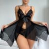 Sexy Halter Mesh See-through Pajamas Nightdress Sexy Suit - Image 5
