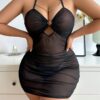 Mesh See-through Halter Tight Dress Underwear - Image 6