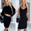 2pcs Suit Women's Solid Stripe Long-sleeved Top And Tight Suspender Skirt Fashion Autumn Winter Slim Clothing - Image 9