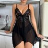 Sexy Halter Mesh See-through Pajamas Nightdress Sexy Suit - Image 2