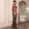 Women's Fashion Off-shoulder Mesh Slim Fit Dress - Image 6