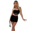 Hot Girl Spaghetti Straps Chest Wrap Short Skirt Lace-up Two-piece Set - Image 5