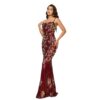 Sling Off-neck Sheath Sequined Banquet Fishtail Evening Dress - Image 4