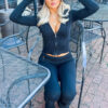 Hoodie Suit Women Leisure Sexy Zip Long Sleeve Sweater And High Waist Long Pants Set - Image 7